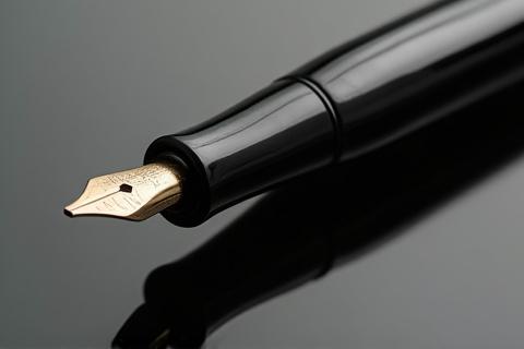 Pen finished with Roiro-migaki (mirror-like black) urushi technique