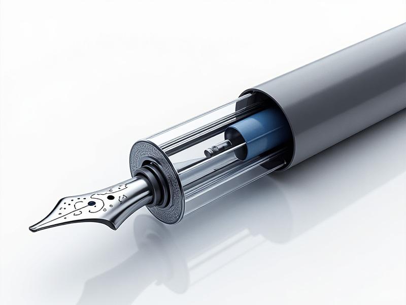 Detailed cross-section diagram of a fountain pen barrel demonstrating how the ink window is expertly sealed and integrated.